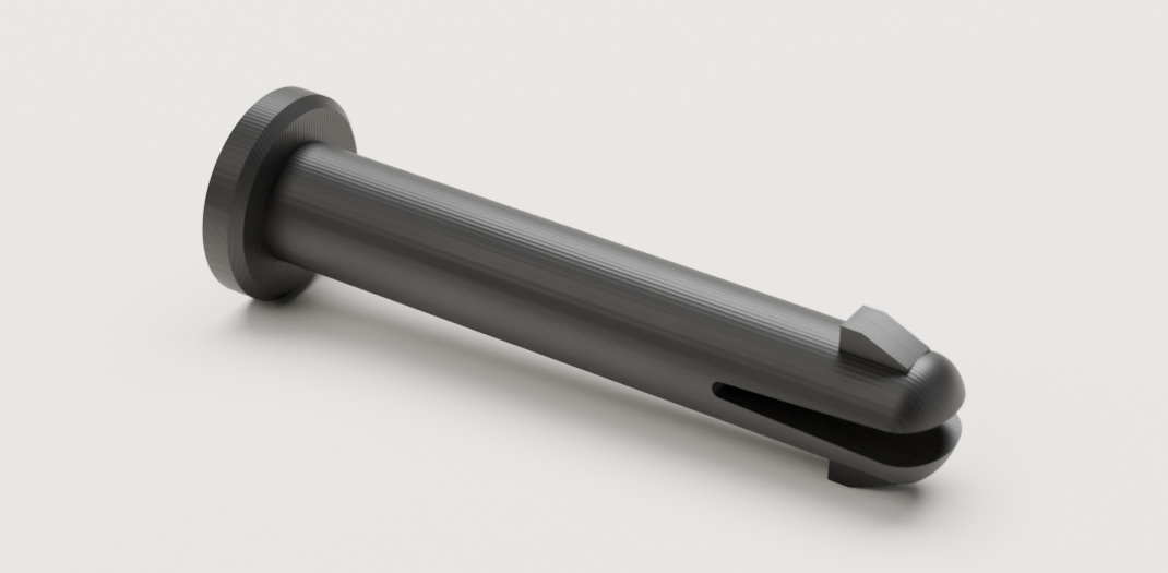 Goujon à clipser du kit de roulettes d'une autolaveuse, vue 3D