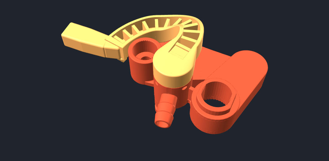 Robinet doseur d'autolaveuse, pièce de rechange reproduite, vue 3D